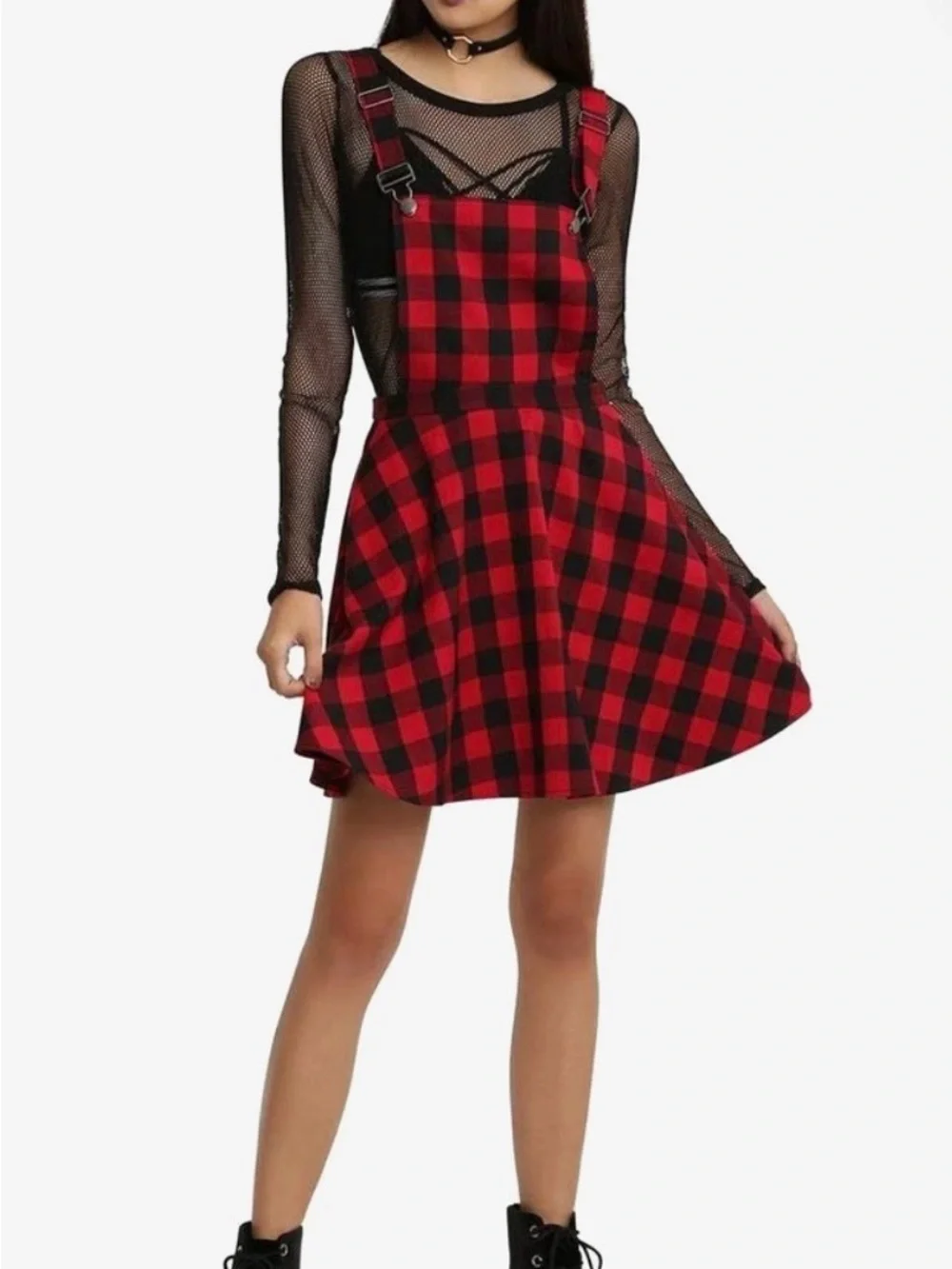 Hot Topic Jawbreaker Red Plaid Dress (XXL) Gothic Punk Grunge 1XL - Picture 6 of 6